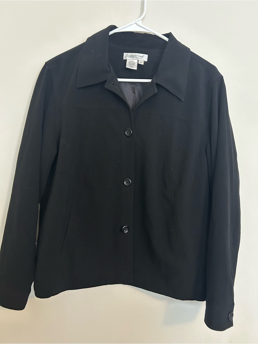 Coldwater Creek Black Womens Button Jacket
